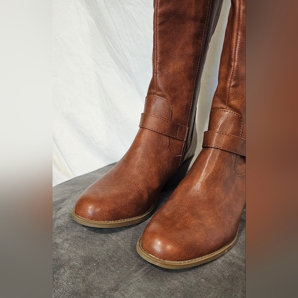 *NWOT Frye Rich Brown Stacked Heel Boots - Picture 5 of 15